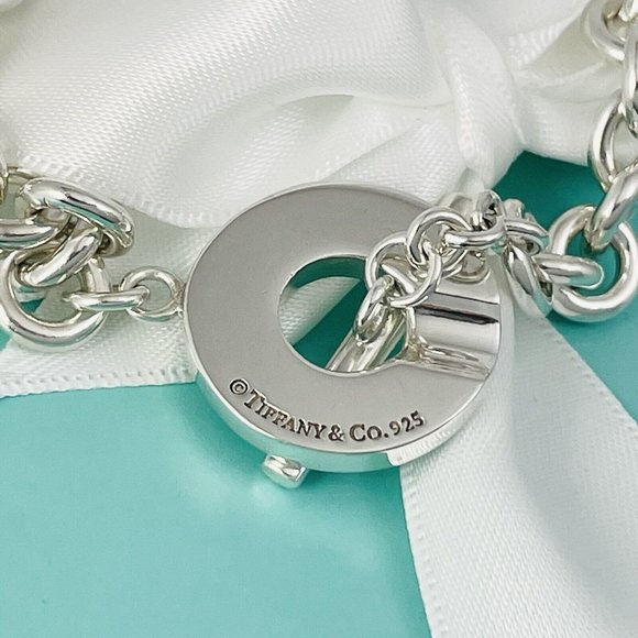 8.25" Large Tiffany & Co Sterling Silver 1837 Men's Unisex Toggle Bracelet - Picture 6 of 8